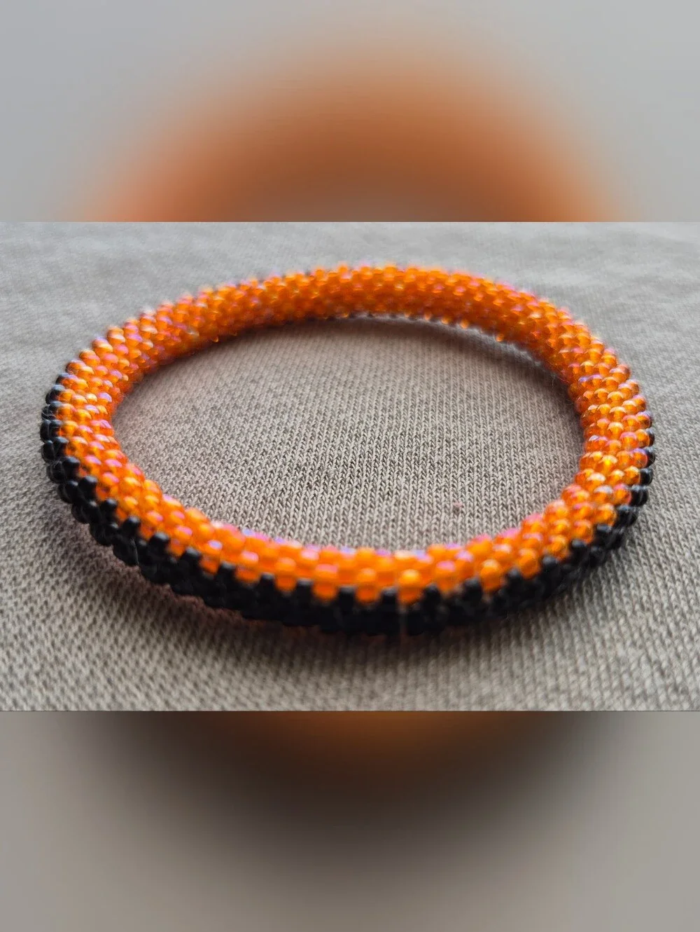 Sparkling Orange Beaded Bracelet
